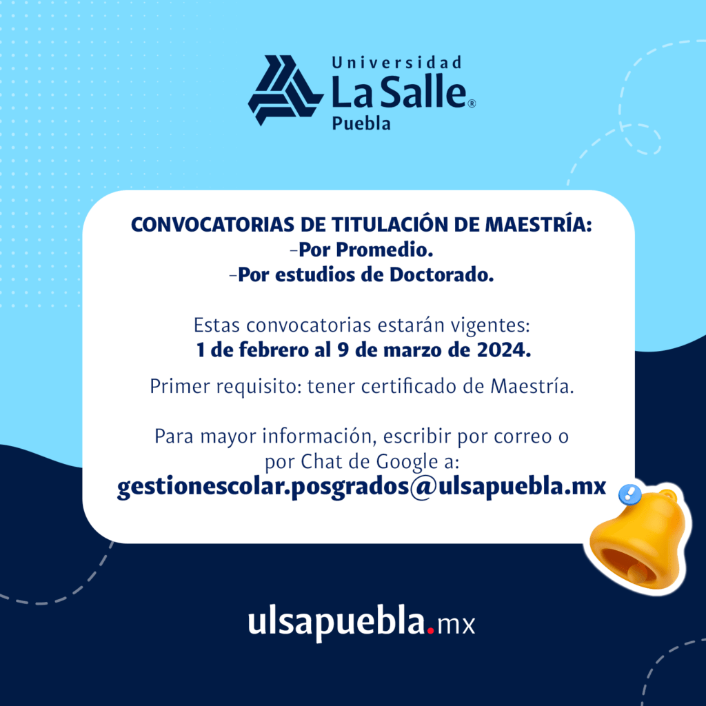 Convocatoria de Titulación por Promedio (Maestrías)